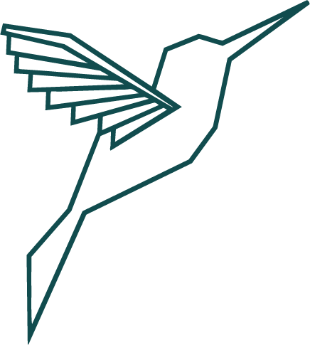 Logo colibrí minimalista en verde